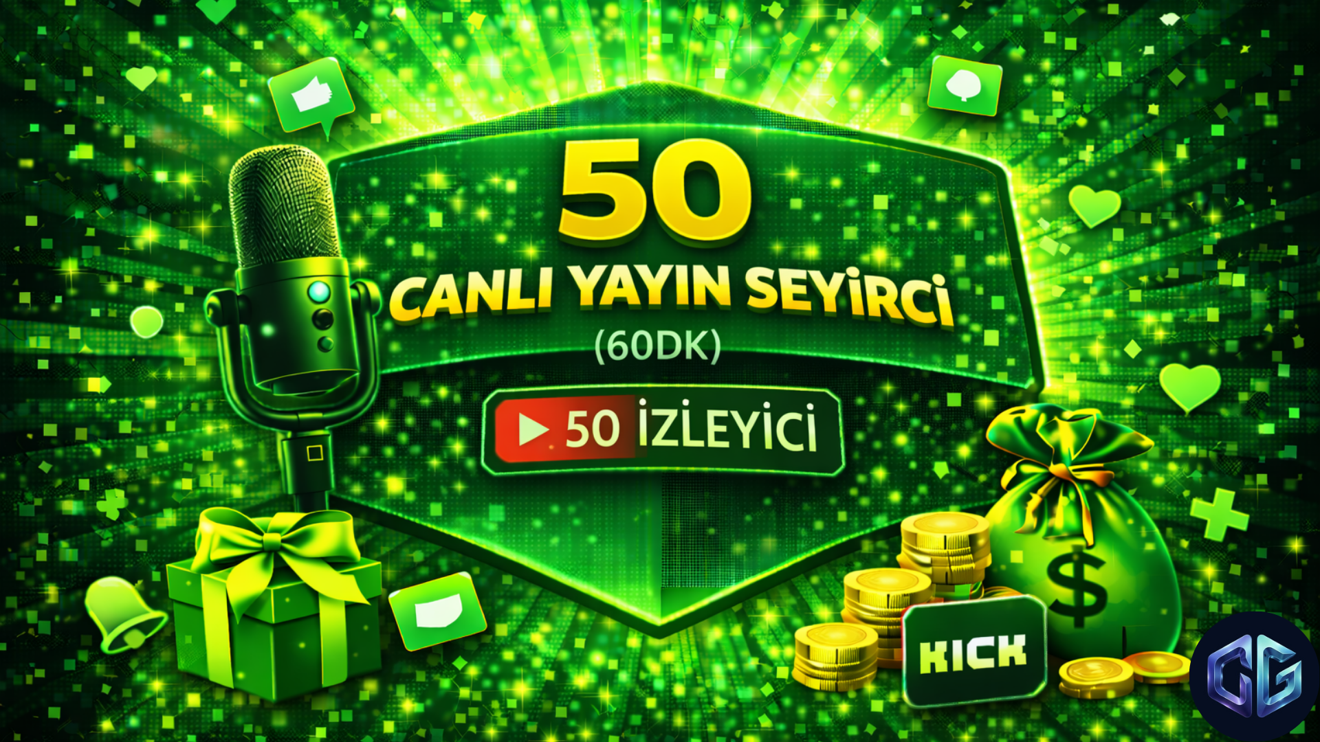 50 Canlı Yayın Seyirci (60dk)